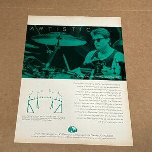 Carl Palmer of Emerson Lake & Palmer - DW PEDALS - 1993 Print Advertisement